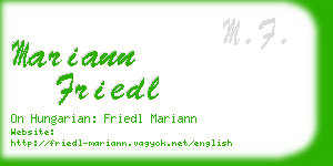 mariann friedl business card